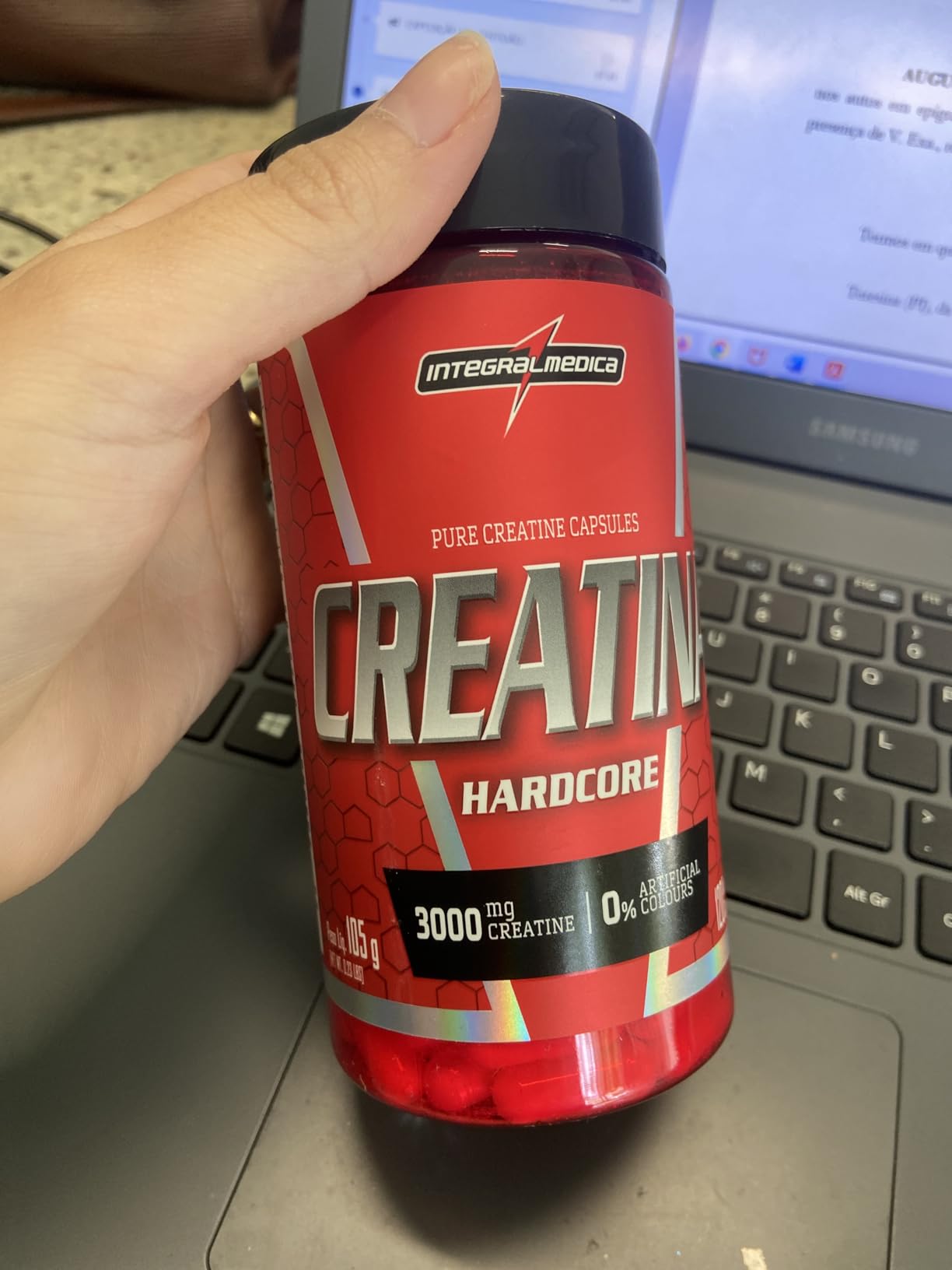 Integralmedica - Creatina em Cápsulas Hardcore - 100% Pura e Monohidratada - 60 Cápsulas