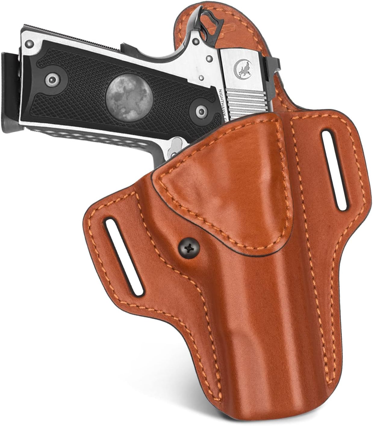 1911 Leather Holster for Colt, Kimber, Springfield, Rock Island, Tisas, Ruger – Premium Full Grain OWB Holster Fits 5"/4.25"/4.0" No-Rail 1911 Pistols – Right Hand