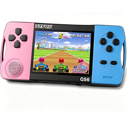 16 Bit Handheld Games for Kids with 3.5" IPS Large Screen Built-in 216 Retro Video Games Portable Gaming Player with Rechargeable Battery Mini Arcade Electronic Toy Gifts for Boys Girls (Blue+Pink)