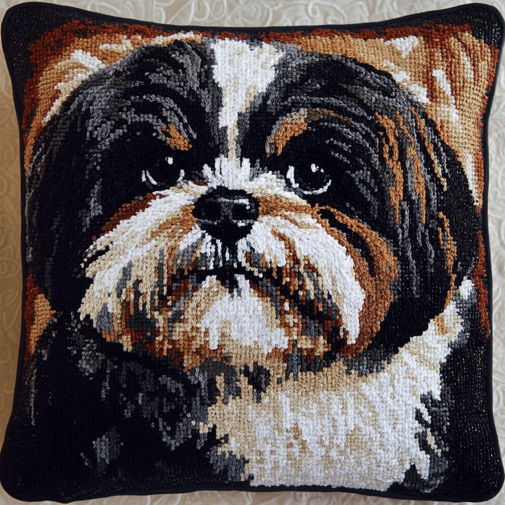 AMBATTERY Latch Hook Kits for Adults Beginners Animal Elephant DIY Crochet Pillow Kit Pre-Printed Pillowcase Hook and Latch Rug Kits Needlework Cushion Cover 17x17 in