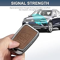 Vista 5 de YO&YOYE Compatible con funda para llavero VW Volkswagen con llavero protector de llave de cuero