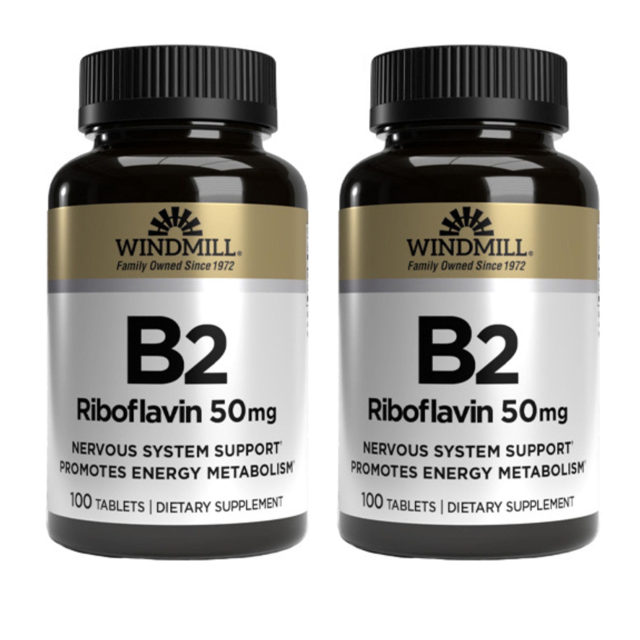 Windmill Vitamin B-2 50 mg Tablets - 100 ea (2 Pack)