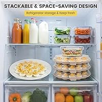 Vista 6 de HAKSEN Recipientes para huevos rellenos con tapa, bandeja portátil con 22 ranuras para servir huevos rellenos, ideal para fiestas navideñas y cocina