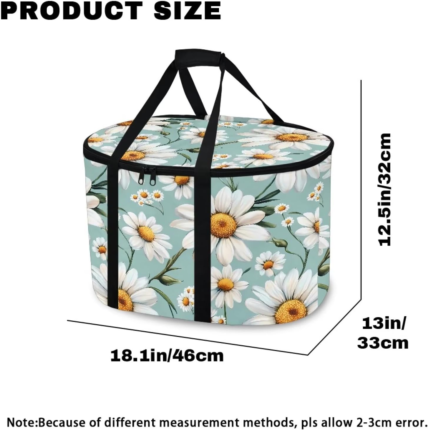 White Floral Large Capacity Crock Pot Bags for 4-8 Quart Crock Crock Pot Carrying Bag for Women Parents Holiday Gifts