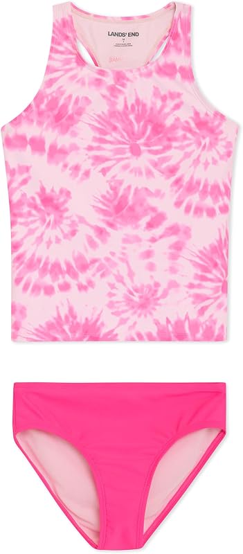 Girls' UPF 50+ Swim Bikini Bottom and Racerback Tankini Set