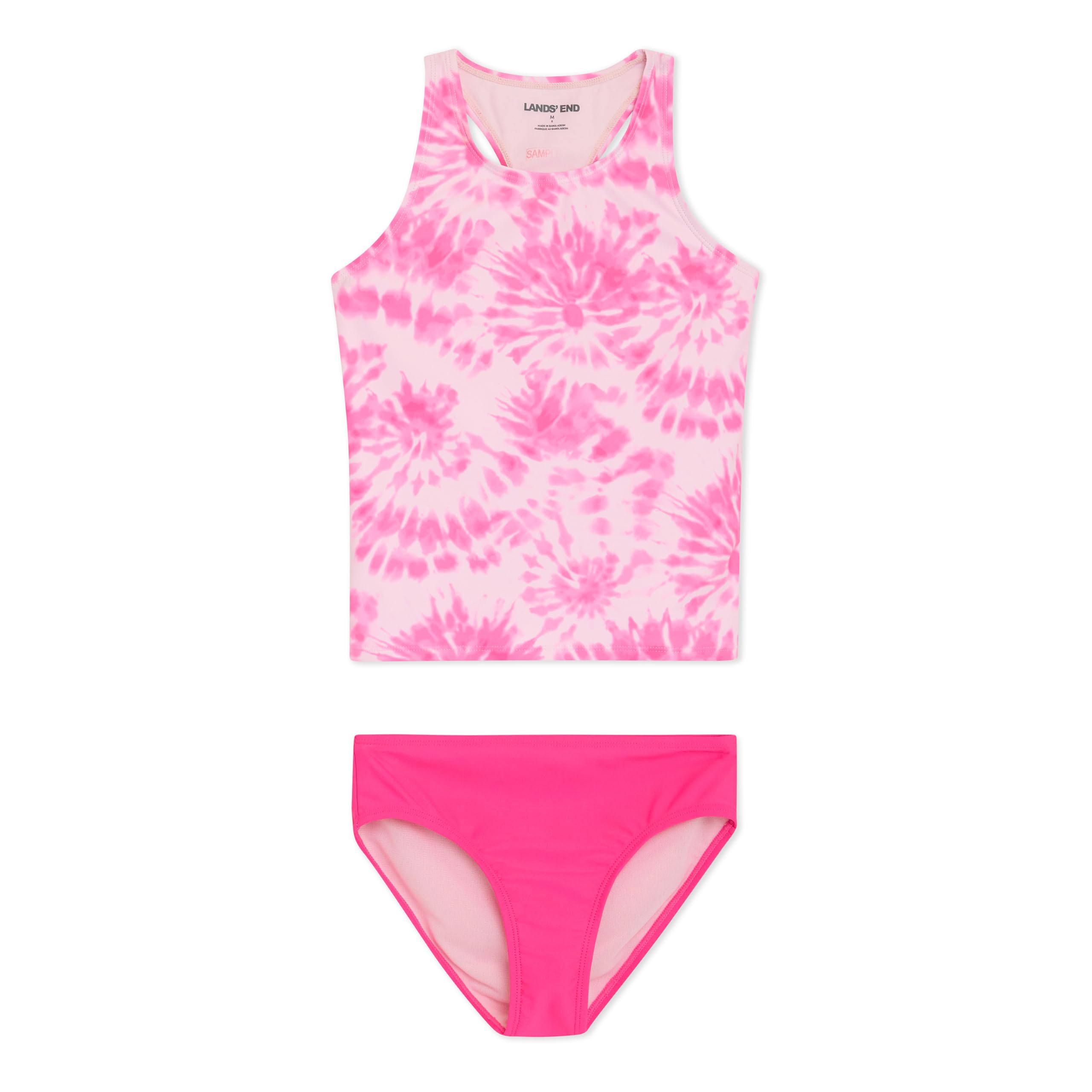 Lands' End Girls' UPF 50+ Swim Bikini Bottom and Racerback Tankini Set