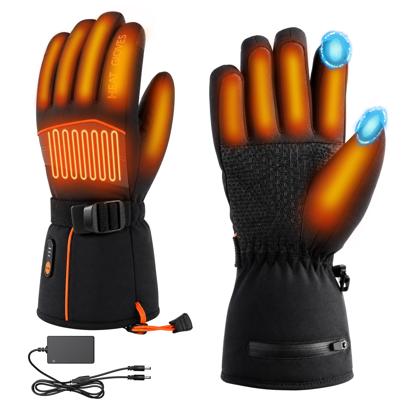 Minthouz Heated Gloves, 7.4V 3000mAh Electric Gloves for Men Women L