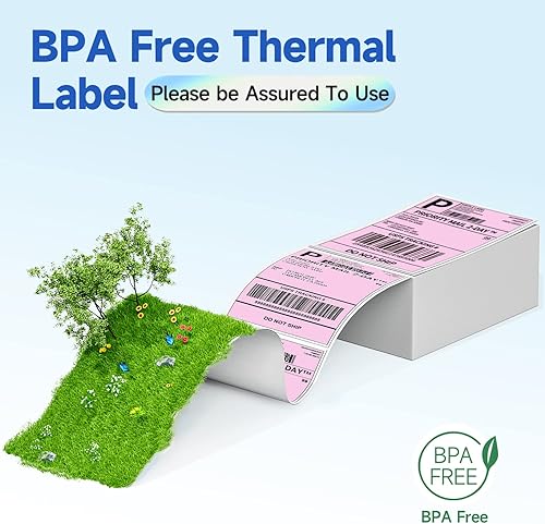 Miniatura 3 de Phomemo Etiquetas térmicas de envío de 4 x 6 pulgadas, paquete de 500 etiquetas plegables de 4 x 6 pulgadas para etiquetas de envío, dirección,