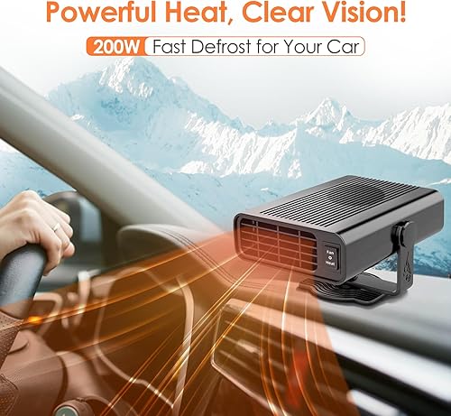 Miniatura 5 de Calentador de coche de 200 W, calentador portátil de automóvil de 12 V que se conecta al encendedor de cigarrillos, calentador eléctrico para