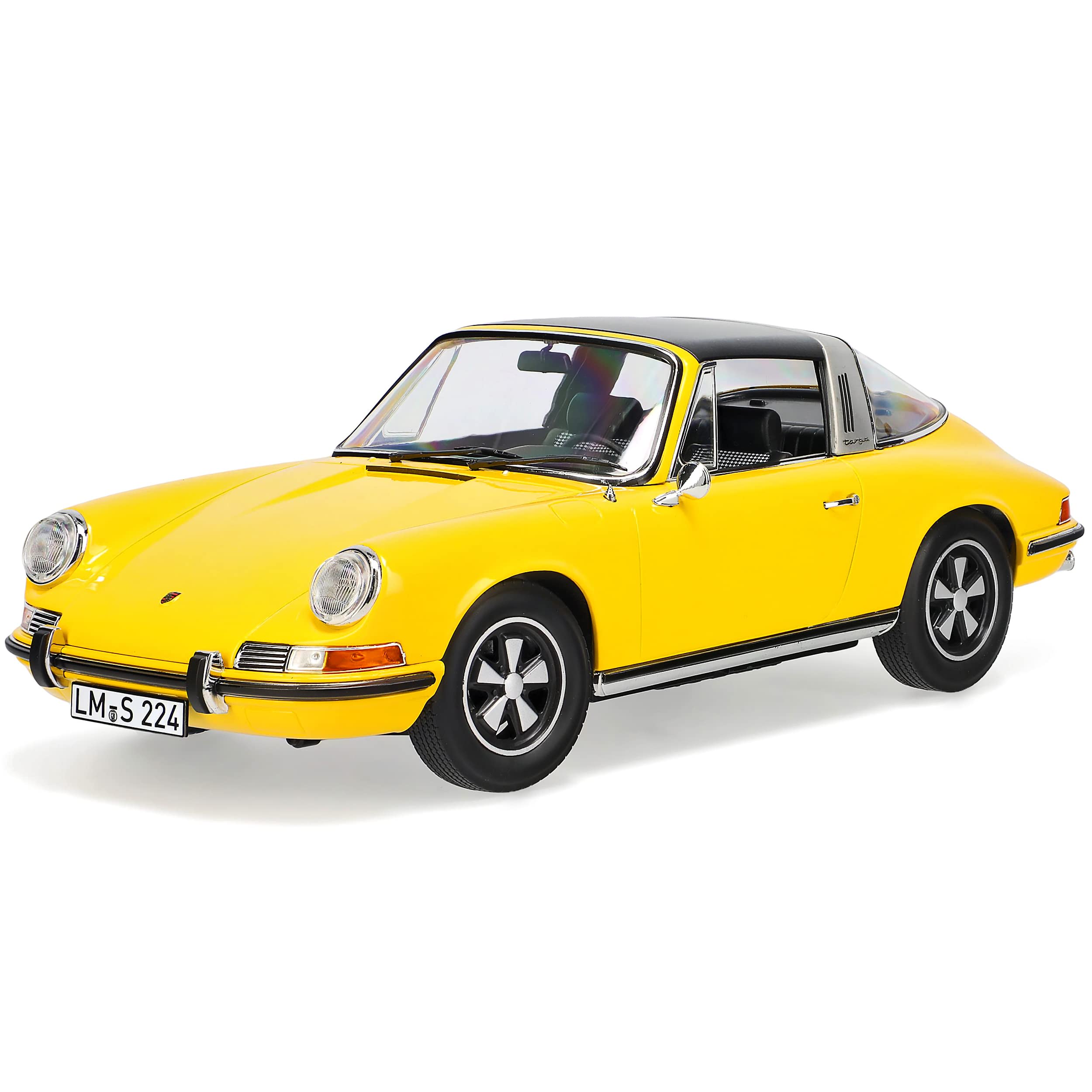 Porsch. 911 E Urmodell Targa Cabrio Gelb 1963-1973 1/18 Norev Modell Auto