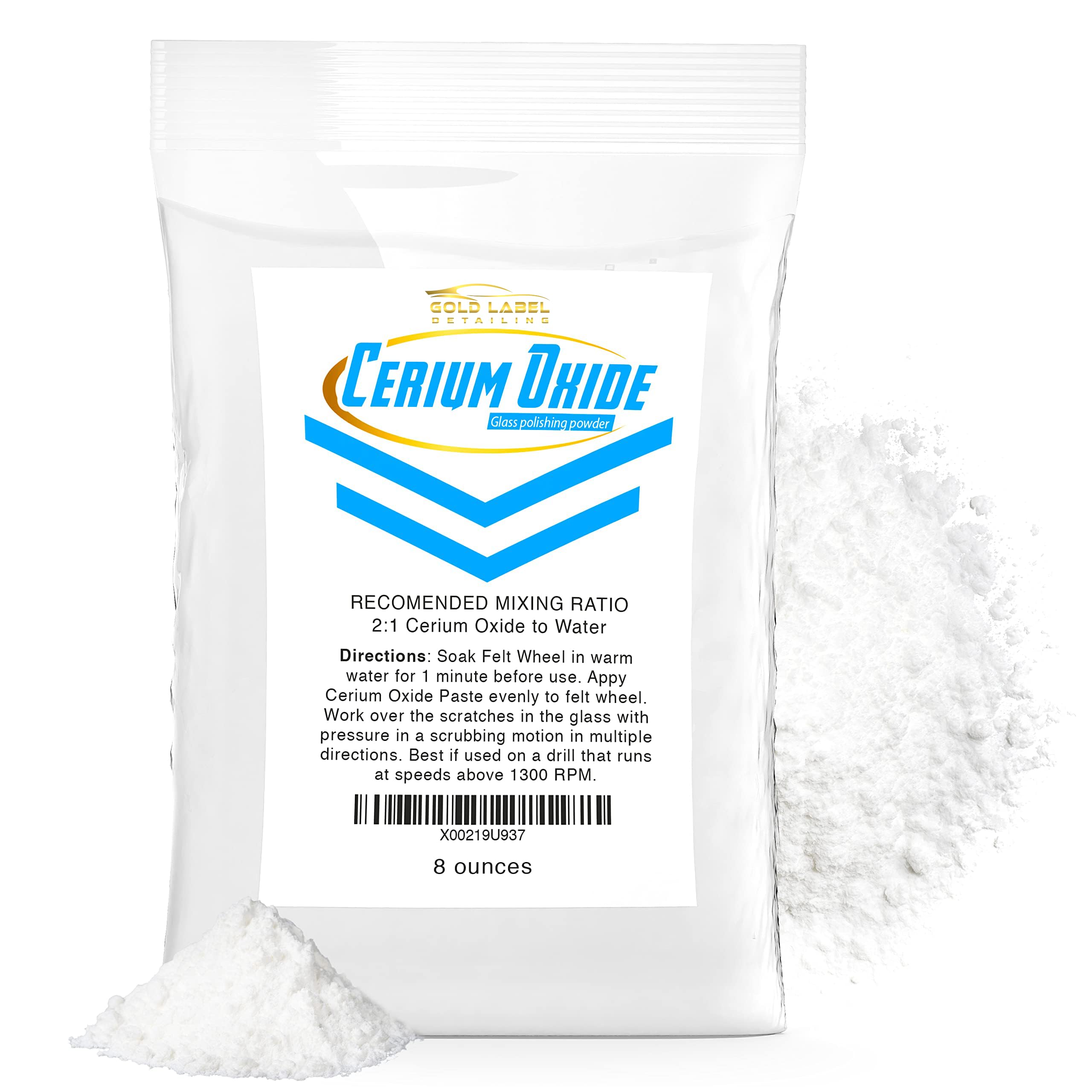 Optical Grade Cerium Oxide 8oz Glass Repair Powder | Glass Window and Windshield Repair
