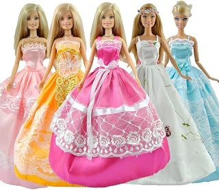 Fat-catz-copy-catz 3x Fashion Doll's Ball Gown Evening Wedding Fairy Princess Dresses & 3 Pairs of Shoes Boots Suitable for 11" Dolls