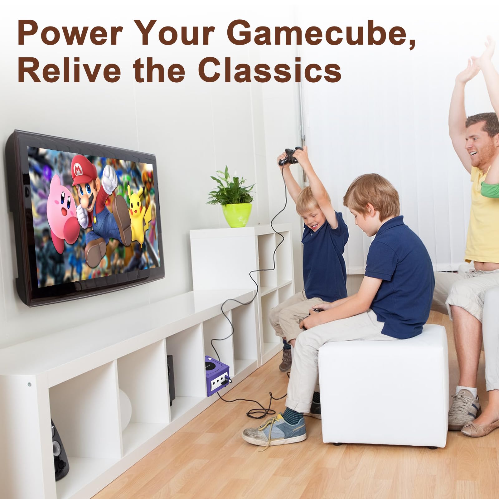 Fuente de alimentación y cable AV para Gamecube, adaptador de corriente CA NGC y juego de cables AV, cable de alimentación compatible con consola Nintendo Gamecube