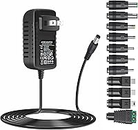 GuanTing Universal 5V 3A AC Adapter with 11 DC Tips for Raspberry Pi, Graco Swing, Baby Monitor, Router - 6FT Cord, Safety Certified
