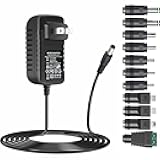 Universal 5V 3A Ac Adapter DC5V Power Supply Charger with 11 DC Plug Tips AC120V to DC5v 3a 2.5a 2a 1.5a 1a Power Adapter for Baby Monitor Graco Swing Raspberry Pi USB HUB 5volt ac-dc Adapter 6FT