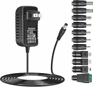 Universal 5V 3A Ac Adapter DC5V Power Supply Charger with 11 DC Plug Tips AC120V to DC5v 3a 2.5a 2a 1.5a 1a Power Adapter for Baby Monitor Graco Swing Raspberry Pi USB HUB 5volt ac-dc Adapter 6FT