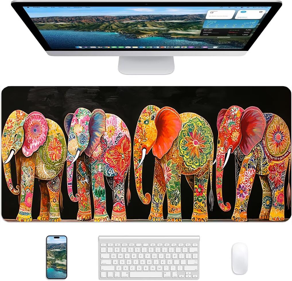 Wxuaixnn Animali Tappetino per Mouse Gaming XXL, 160x80cm Tappetino da Scrivania, Nero Mousepad con Bordi Cuciti per Gamer e computer portatilea, Migliora la Precisione e la velocità -9861