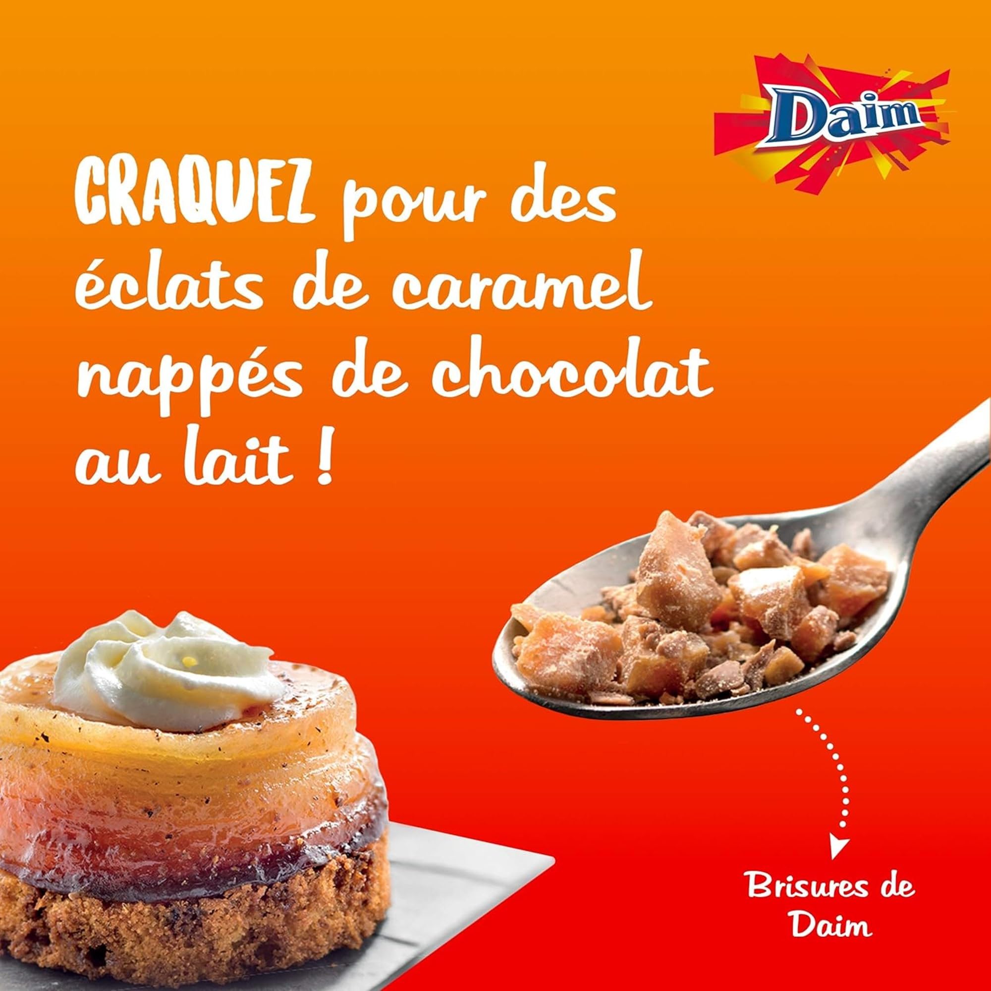 DAIM - Brisures au Chocolat au Lait et Éclats de Caramel - Idéal pour Desserts et Pâtisseries - Format Familial - 2 Sachets de 1 kg