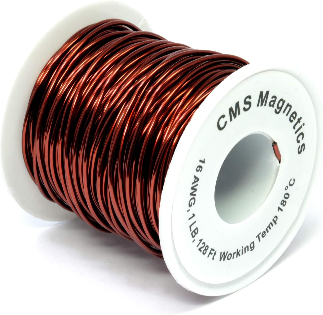 18 AWG, 1-Pound Spool, 207 Feet Long Enameled Copper Magnet Wire for Science, Speaker Coil, Transformer, Inductor, DIY Project - 356°F Working Temp, 3.2A Rated Current