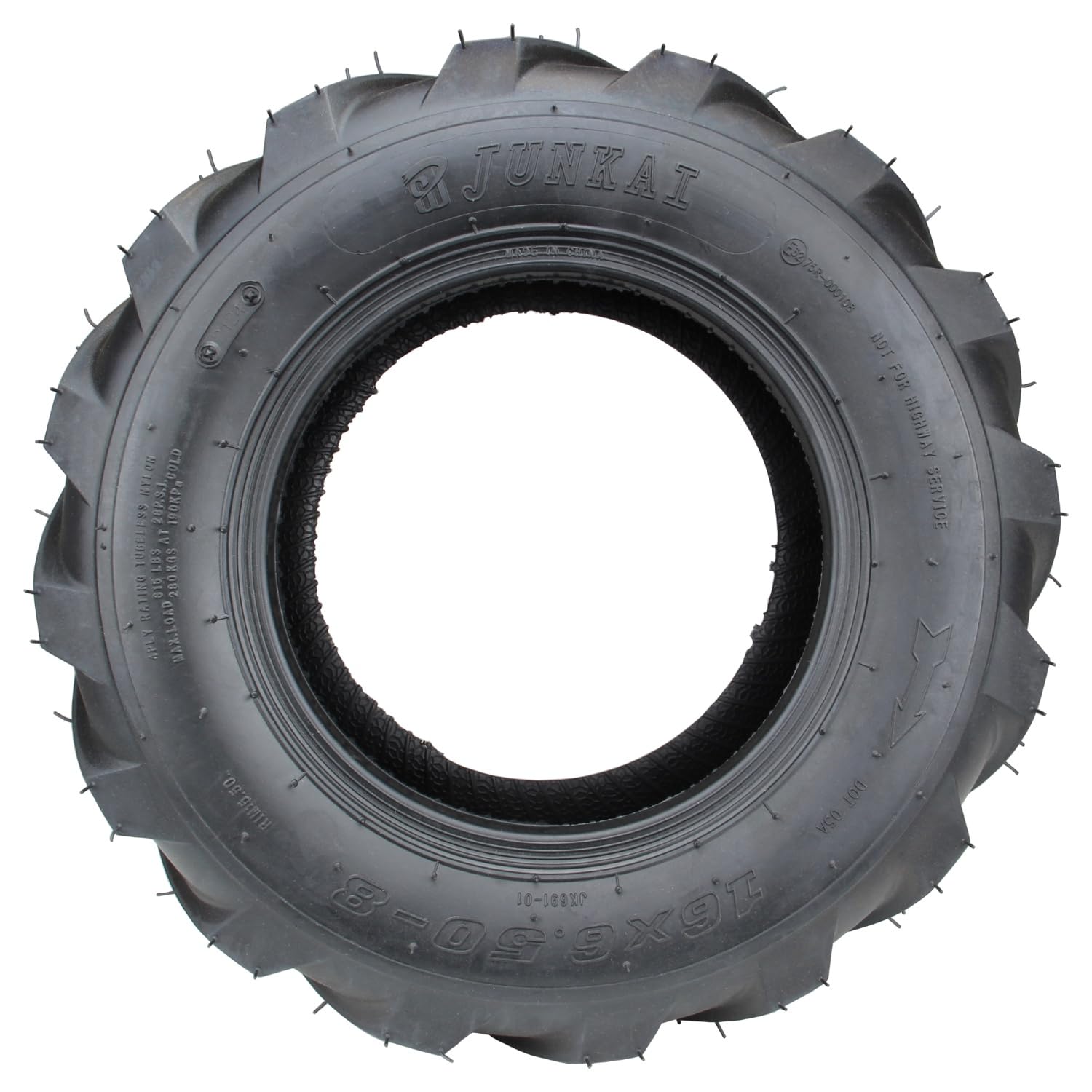 2 x Pneus 16 x 6,5–8 et 2 x Chambres à air pour Tracteur-tondeuse, Pneus à crampons neufs.