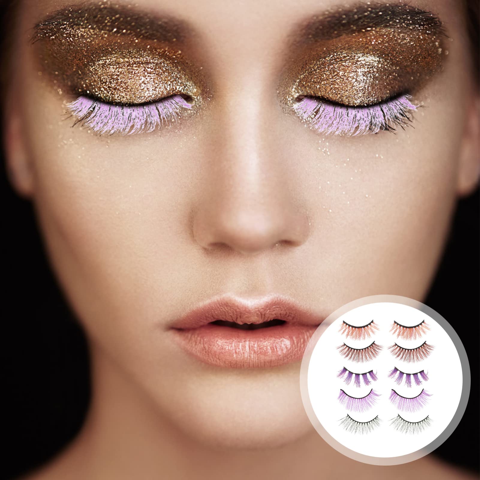 Housoutil 25paare Bunte Fake Eyelashes Für Cosplay Und Partys Leichte Wiederverwendbare Wimpern Für Natürlichen Look Und Vielseitige Anlässe Wie Halloween Fotoshootings Und Mehr