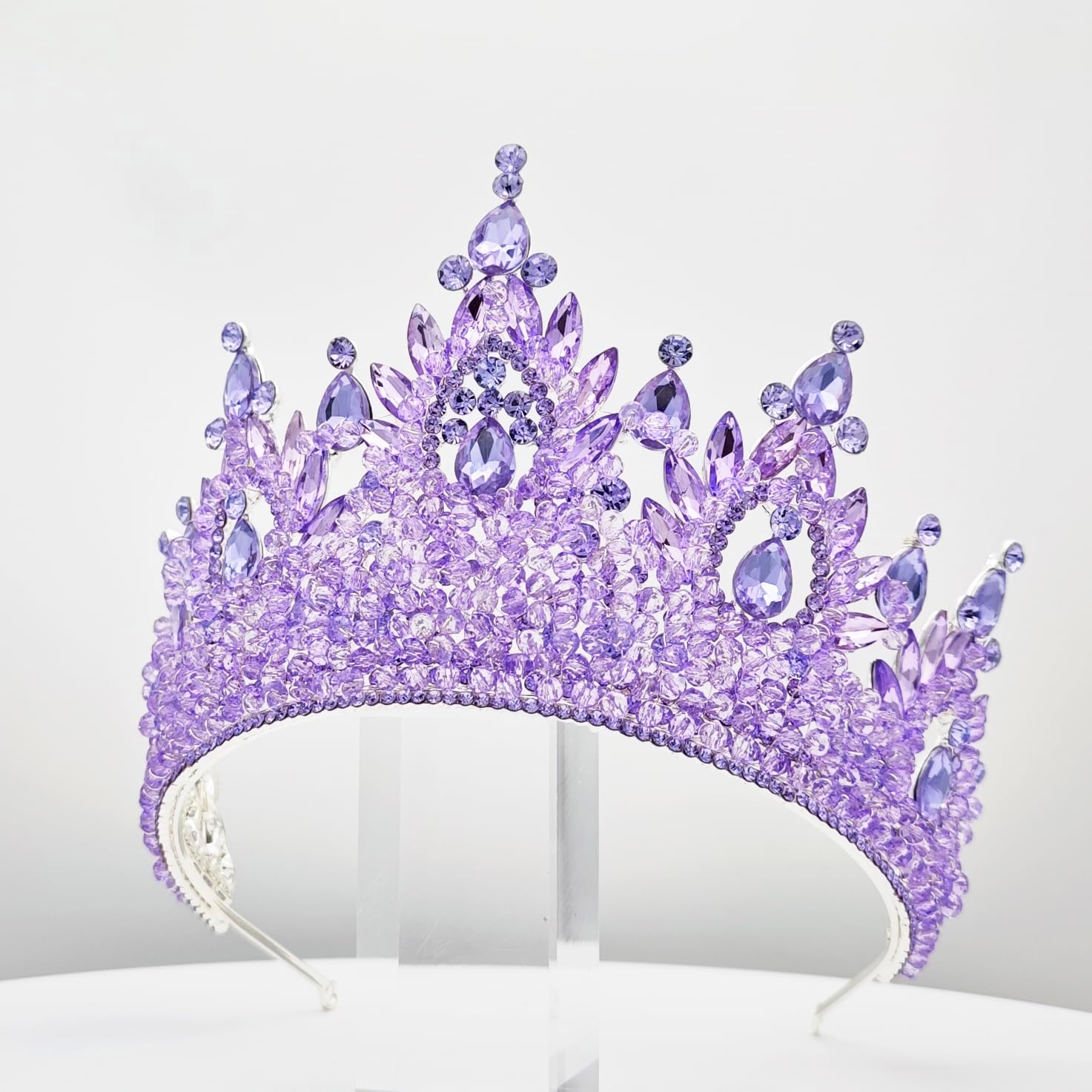 Large Tiaras and Crowns for Women Crystal Tall Pageant Crowns Rhinestone Royal Queen Headband Princess Quinceanera Headpieces for Wedding Birthday Prom Party Costume Cosplay