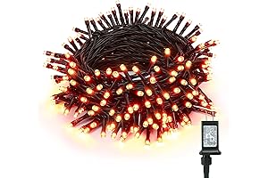 BrizLabs Orange Halloween String Lights, 78ft 240LED Outdoor Connectable Mini Xmas Tree Decor