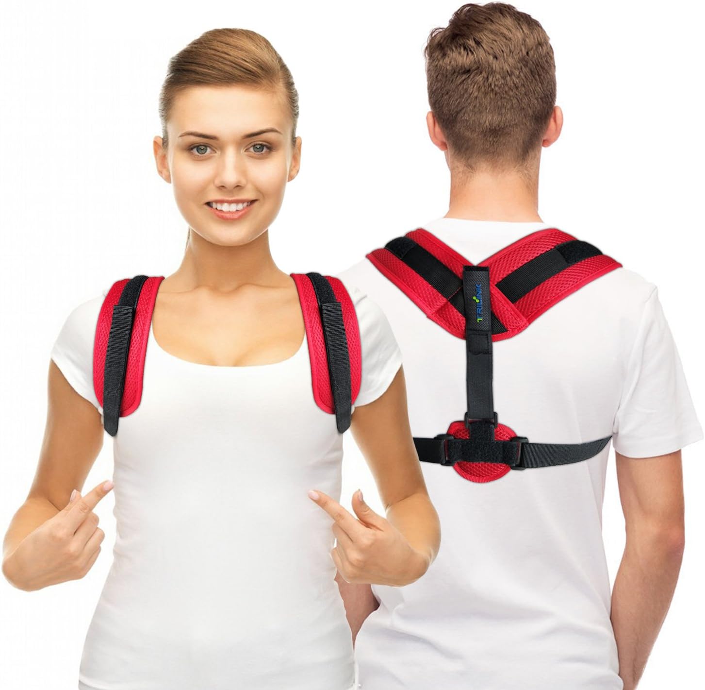 Back Braces Adjustable Posture Corrector Red Health