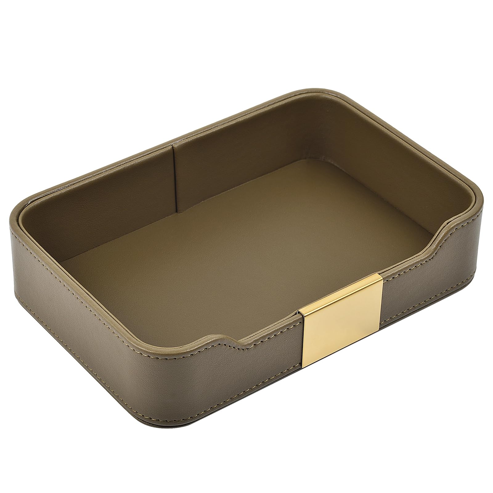 Leather Desktop Storage,Small Catchall Organizer,Luxury Decorative Tray,for Entryway Table to Hold Jewelry,Watch,Keys,Phone,Wallet,Olive Green