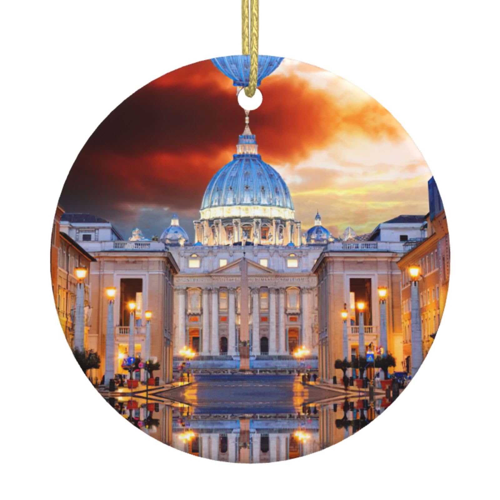 Christmas Round Ceramic Ornaments Christmas Tree Hanging Decorations Souvenirs For Family Friends Vatican City