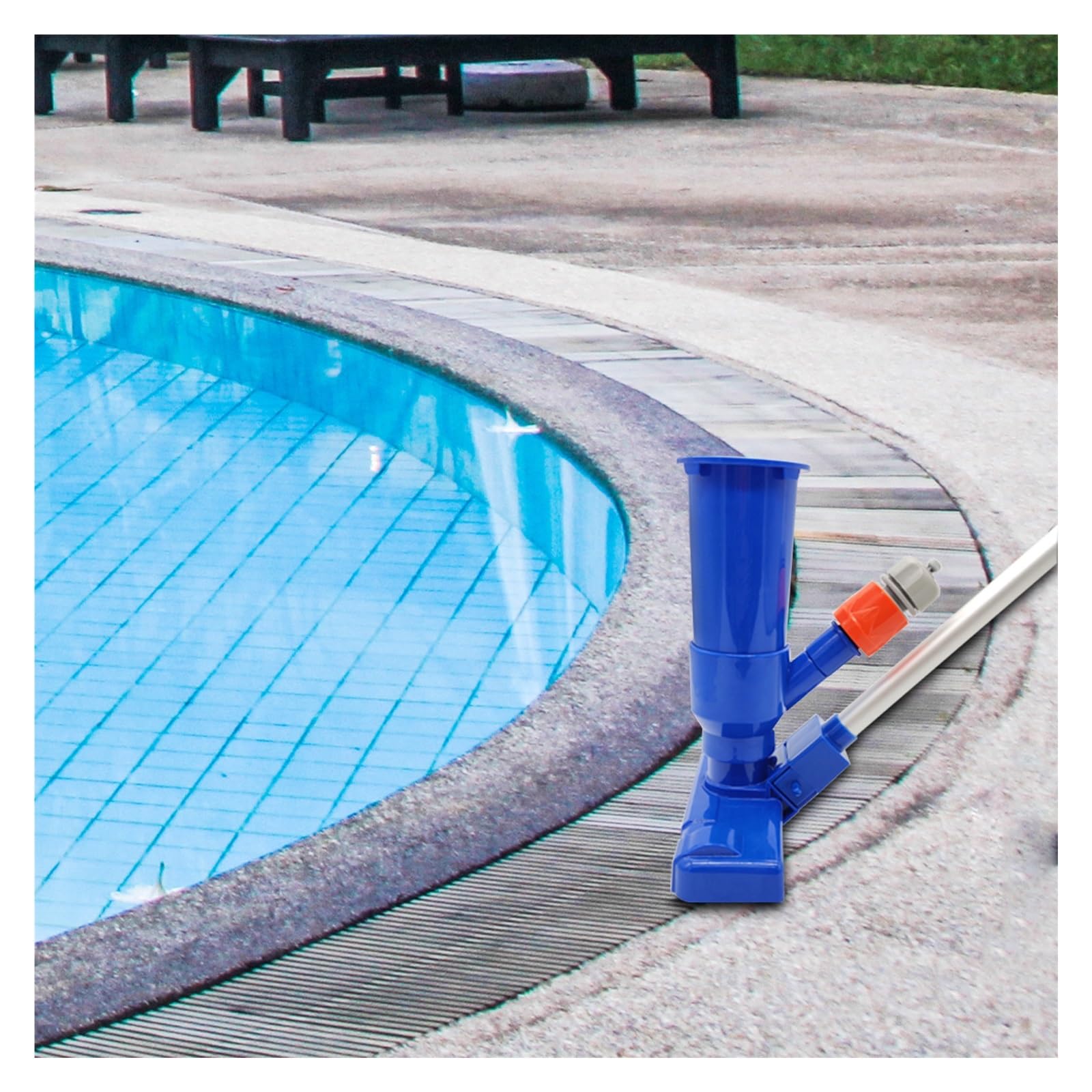 Akku-Roboter-Poolreiniger Pool-Staubsauger, Tragbares Unterwasser-Reinigungsset Für Schwimmzubehör, Flache Hot Spring 5-teilige Stangenwerkzeuge für Pool