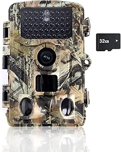 VanBangTec 50MP 4K Camera Traps 850nm IR LED Hunting Camera Up to 25m Trigger Speed 0.2S Waterproof IP65 Motion Activated Hunting Camera with 32GB Card asin的图片