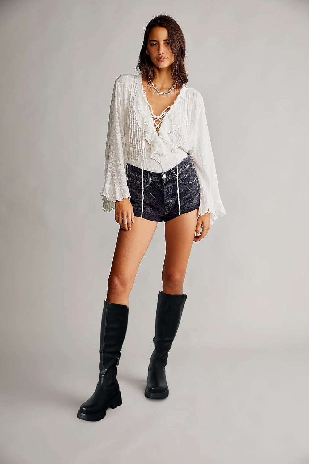 CouieCuies Women’s knee high Boots Platform Wide Calf Dress Long Rounded Toe Lug Sole Tall Boots Comfortable Side Zipper Boot Size 11 - Image 3