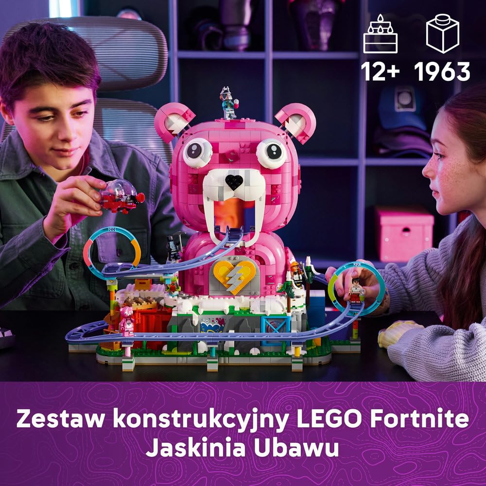 LEGO Fortnite Jaskinia Ubawu 77082 | Lokacja z gry, do zabawy i ozdoby, gamingowy prezent dla fana Fortnite 12+, duży zestaw klocków dla dzieci, 1963 elementy
