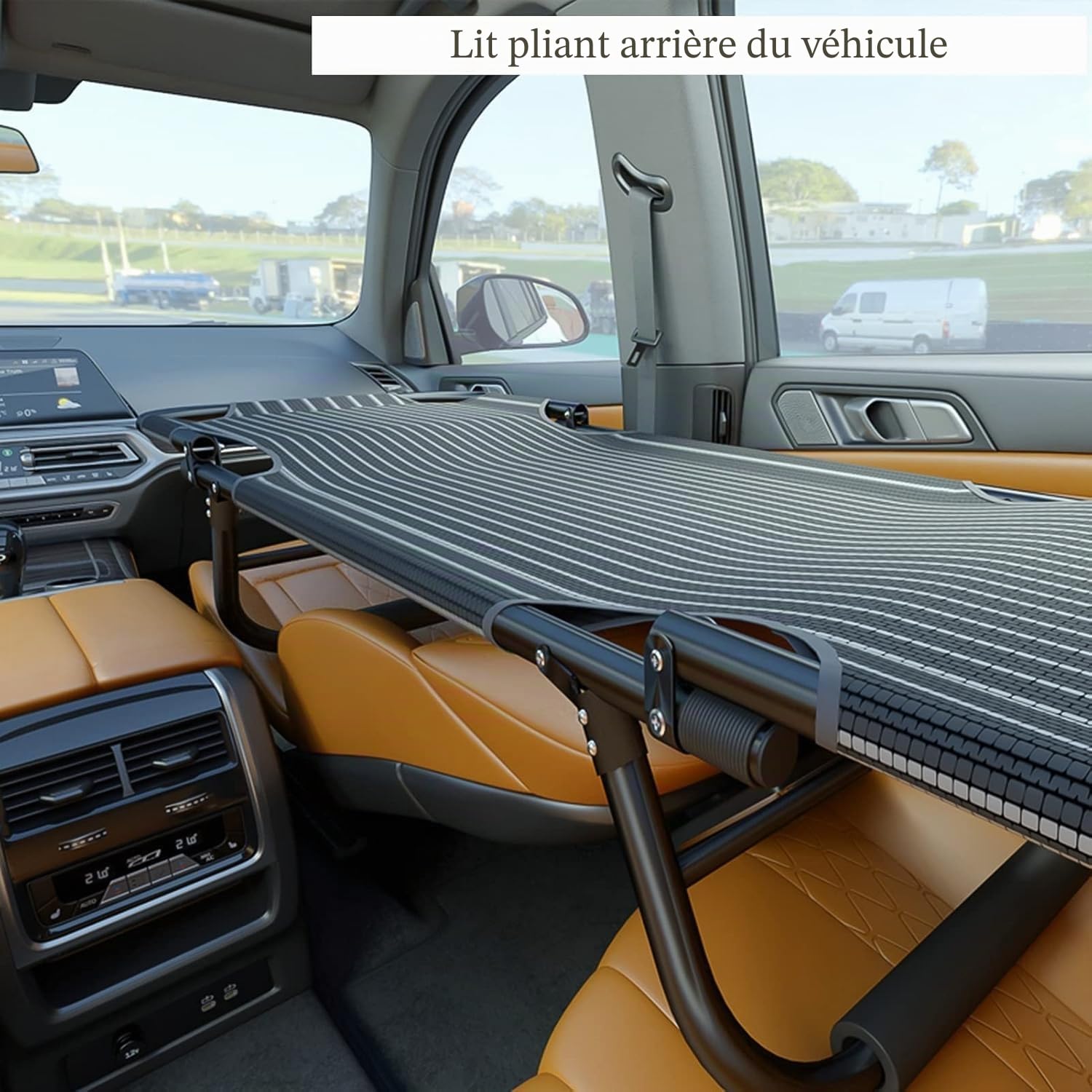 Lit De Camping Pliant, Lit De Camping Robuste pour Adulte, Lit De Voyage De Voiture, Cadre en Acier Pliant avec Sac De Transport