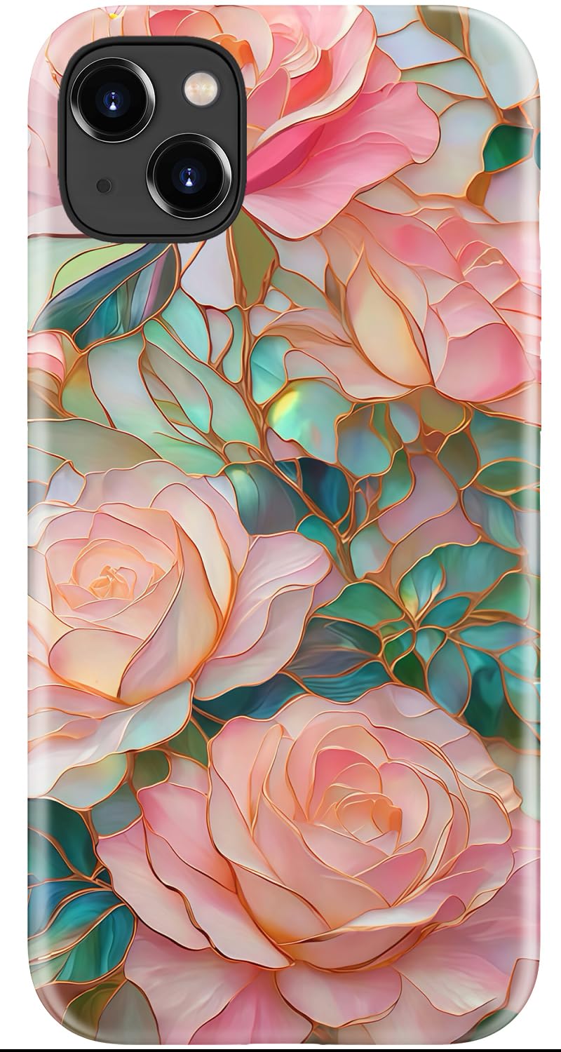 Goodon for iPhone 17 Pro Max Case Cute, Preppy Floral Design,Slim Silicone Protective Hard Cover, Wireless Charging Compatible Aesthetic Glossy Y2K Phone Cases for Women Girls, Marbled Floral Veins — view 18