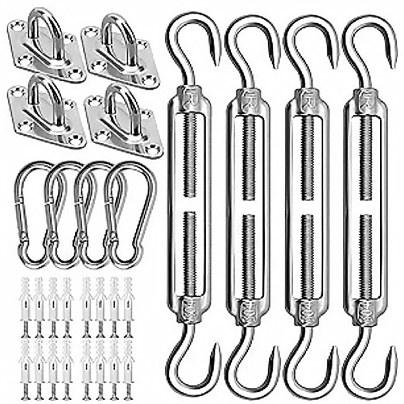 Shade Sail Hardware Set Silver Finish Shade Sail Mounting Kit Fixing Parts 6MM - 44-piece Set-image-28