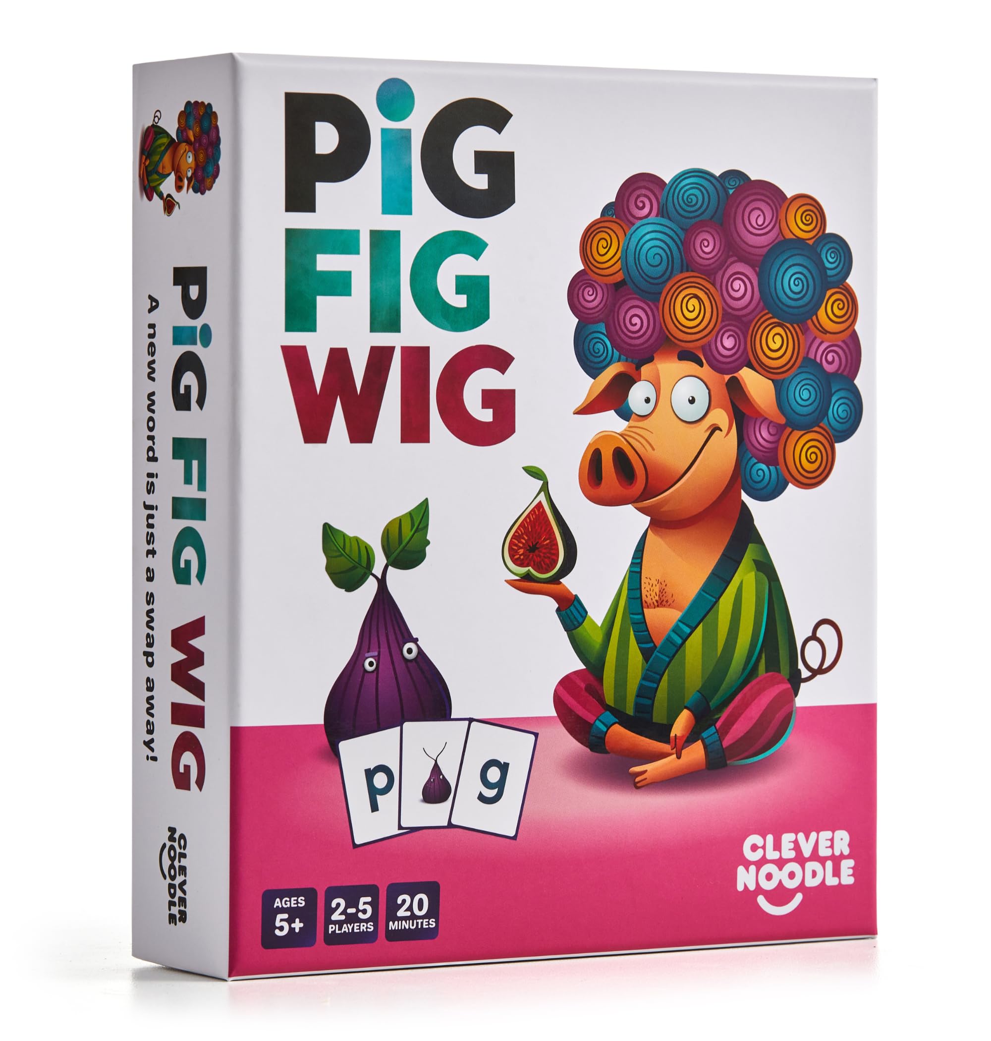 Clever Noodle Peruka figi wieprzowej I Zabawna zabawna gra słów dla dzieci uczące się czytać I fonetyka gra I czytanie gry