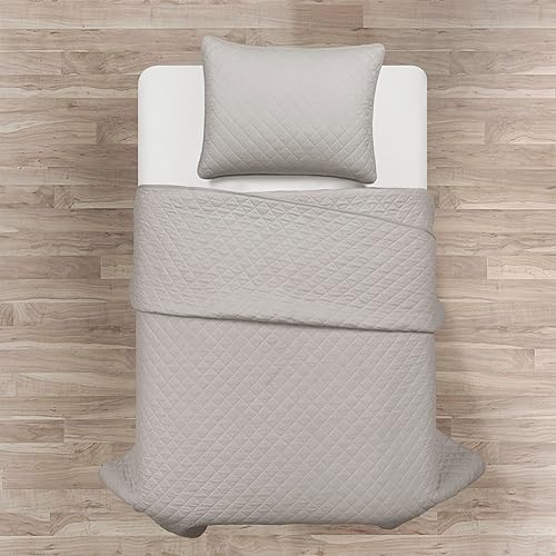 Vista 52 de Lush Decor Ava - Juego de colcha de 3 piezas con diseño de diamantes, tamaño King, color blanco