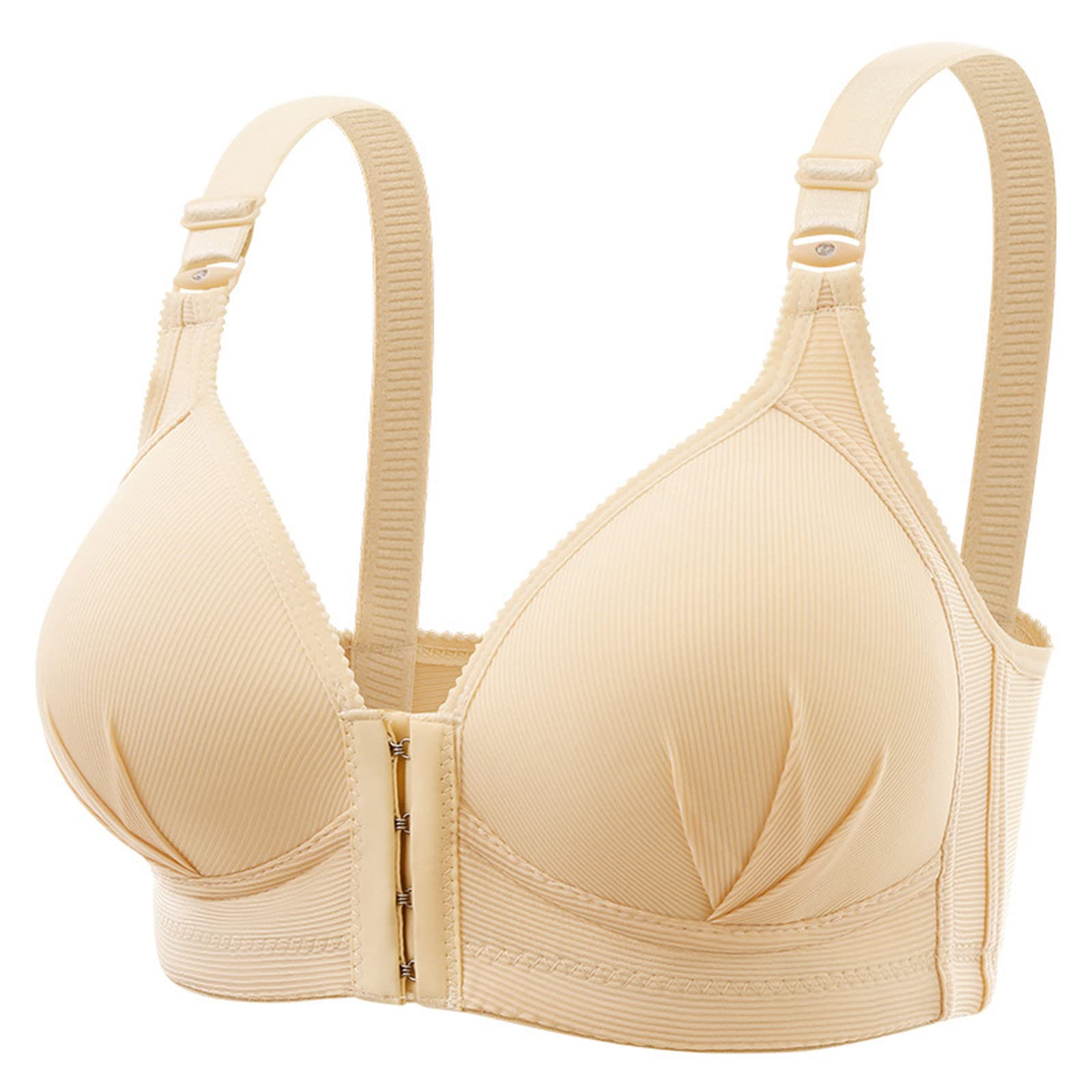 Front Closure Bras for Women Plus Size Wireless Full Coverage No Underwire Push Up Bras Seamless Support Minimizer