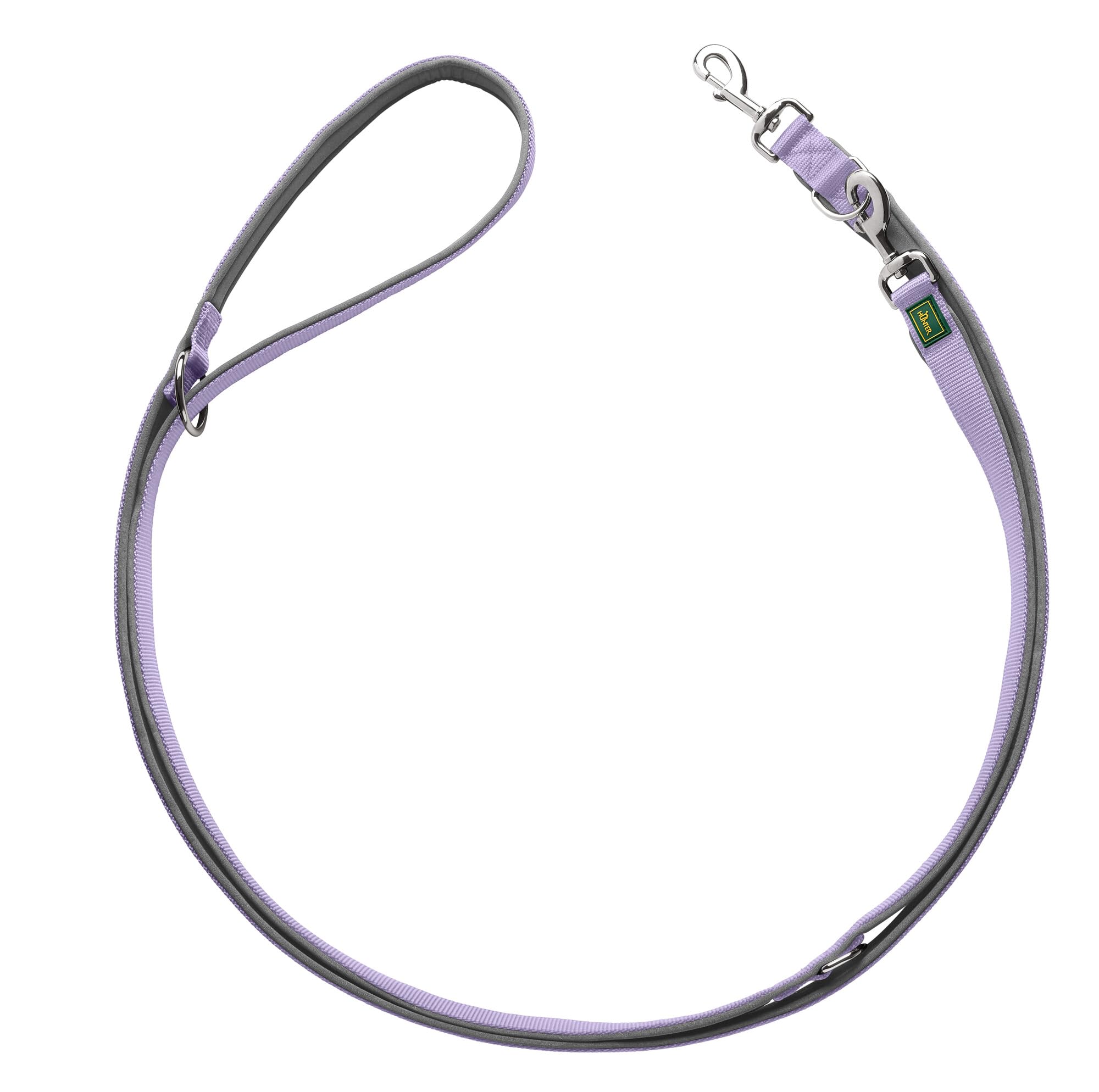 HUNTER Neoprene Adjustable Lead, Colour: Lavender/Grey, Durable Nylon, 3-Way Adjustment, Soft Neoprene Padding, Ideal for Everyday Use and Training, Size: 20/200