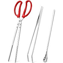 Reptile Feeding Kit Snake Feeding Tongs, Long Aquarium Tweezers with Spoon