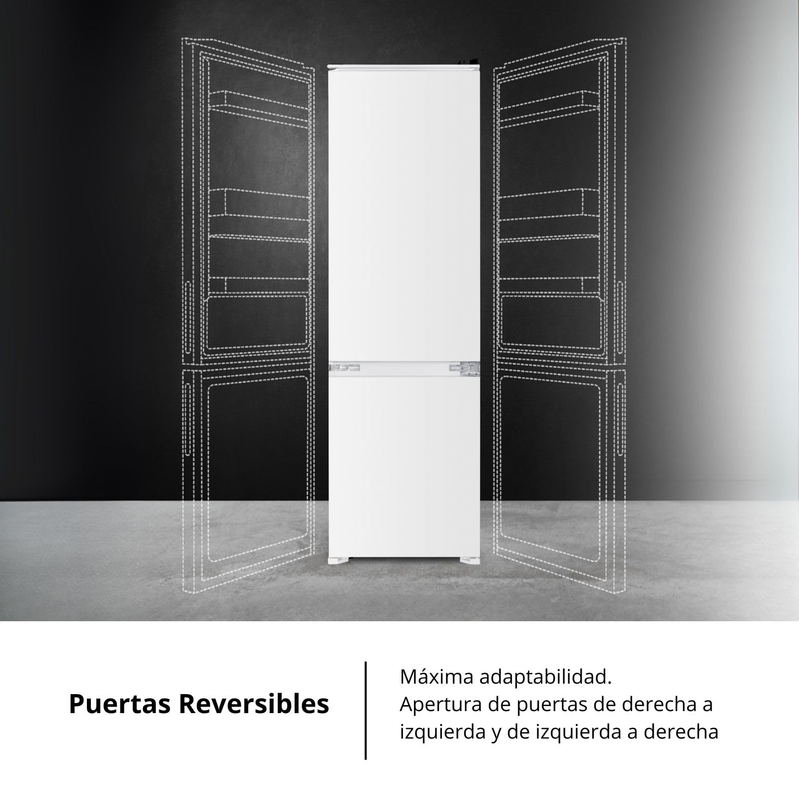 Corberó – Frigorífico Combi Integrable | CCH177CINTEG | Estático | 249L | 178 cm | Luz LED | Estantes de Cristal | Cajón Crisper | Blanco
