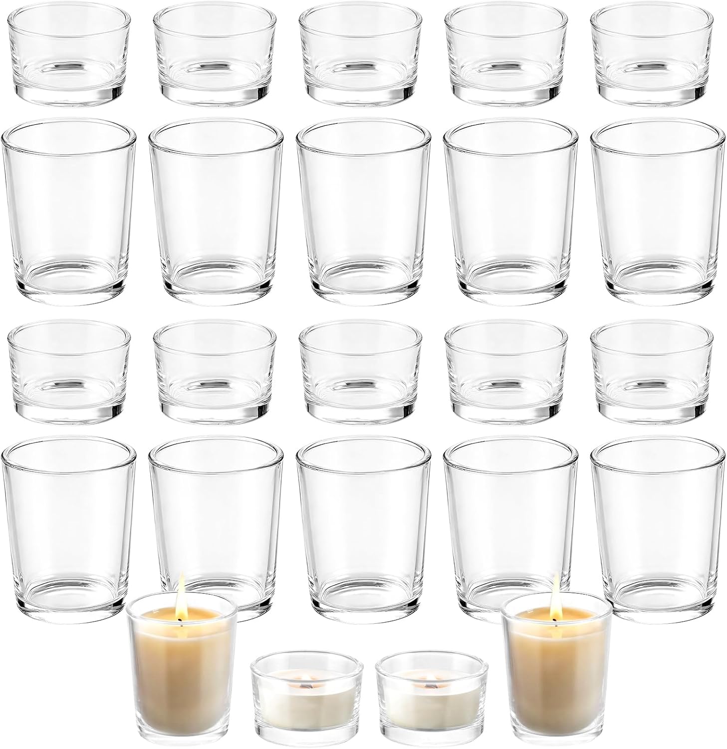 JMIATRY 24 St ck Teelichthalter Teelichtgl ser Teelichter Glas f r Romantische Abendessen Hochzeit Jahrestag Zuhause Party Dekorationen