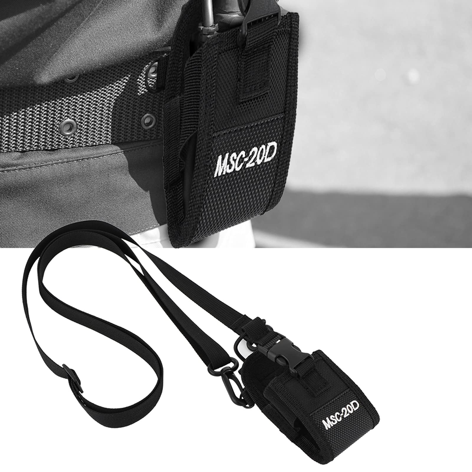VBESTLIFE MSC-20D Walkie Talkie Two Way Radio Holder Holster, Portable Walkie Talkie Nylon Belt Case Bag with Adjustable Shoulder Strap - Image 3
