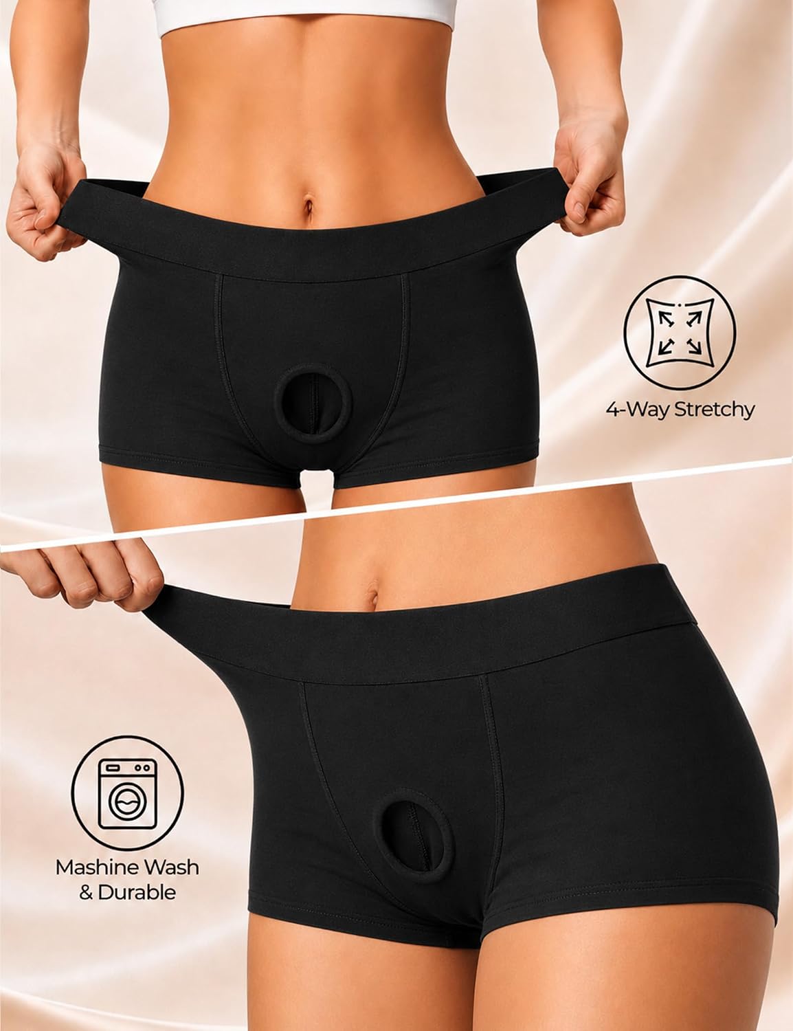 Strap on Harness Underwear Dildo Packing Strapon Dildo Underwear Strapless Boxer Briefs Novelty Lingerie Shorts
