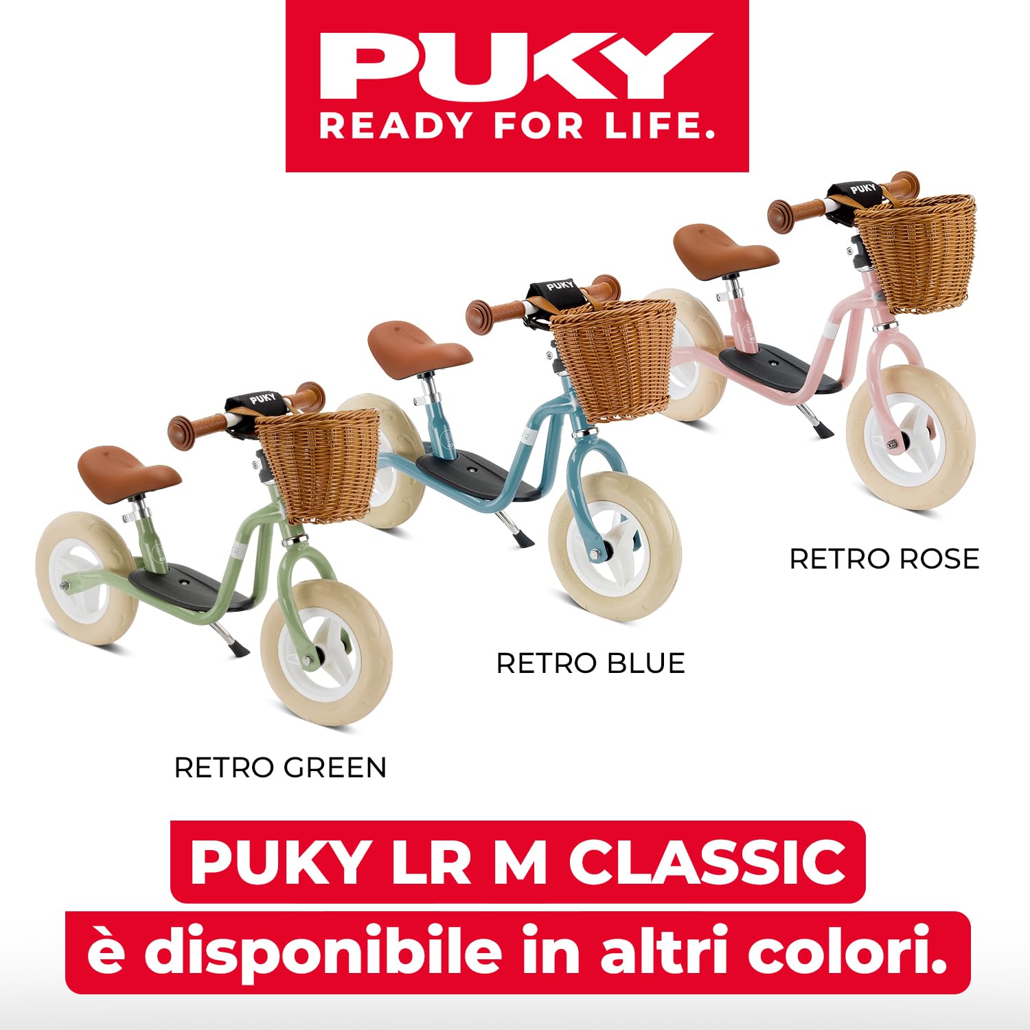PUKY LR M CLASSIC | Bici senza pedali 2 anni | Bicicletta senza pedali | Balance Bike 2 anni | Bici senza pedale con cestino e manopole sicurezza | Manubrio e sella regolabili