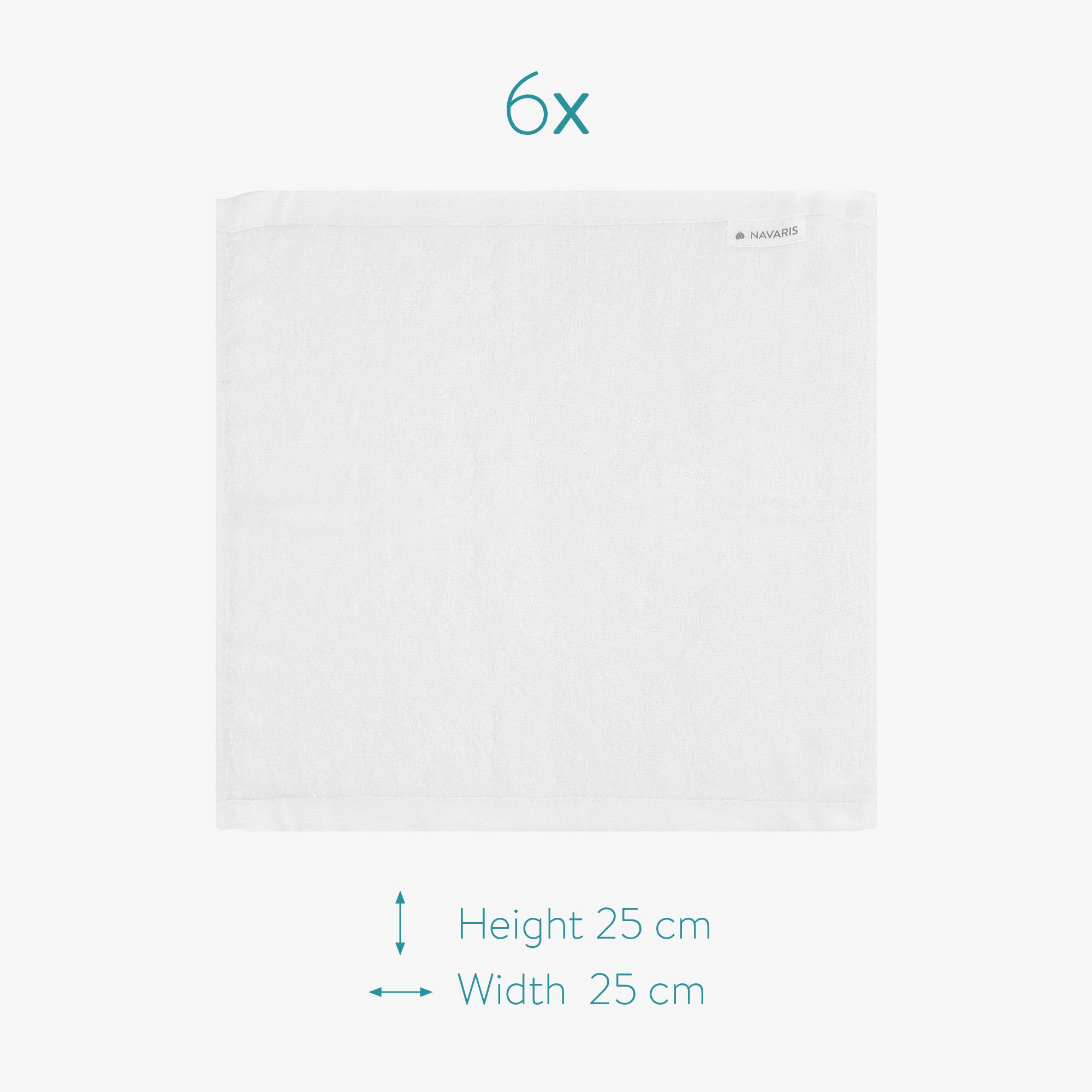 Navaris 6-częściowy zestaw myjek dla niemowląt z wiskozy – 25 x 25 cm miękkie ściereczki – ściereczki do czyszczenia – trwałe i wielokrotnego użytku – niebiesko-szaro-białe