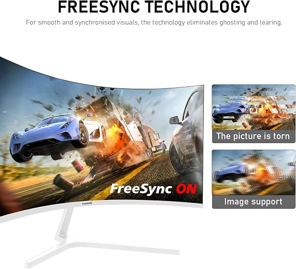 Gawfolk 27 Inch PC computer screen,1800R Curved Gaming 280Hz Monitors, FHD1080p 1ms without Bezel, freesync, 98%sRGB,178 ° Angle View HDMI DisplayPort, Compatible with Wall-Mounted VESA100*100MM-White - 3