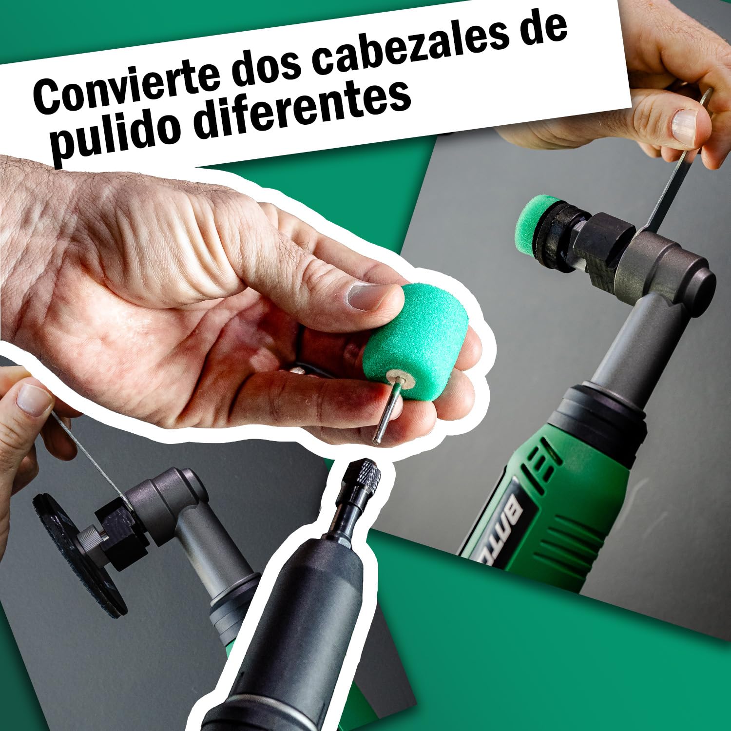 BATOCA S6 Mini pulidora batería,Pulidor de Detalle,12V Pulido Coche,Juego Profesional para Cuidado Detalle,DA&RO Máquina de Pulir,1000-5000RPM&4200-21000RPM,25mm/50mm/75mm Esponja Pulidor